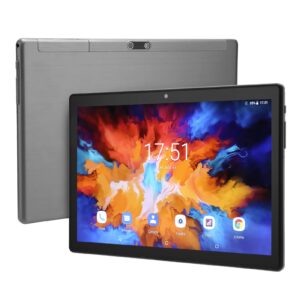 aqxreight office tablet hd ips gaming tablet dual camera quad core 10.1 inch 6000 mah for travel (iron gray)