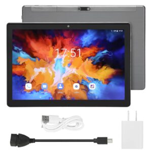 aqxreight Office Tablet HD IPS Gaming Tablet Dual Camera Quad Core 10.1 Inch 6000 MAh for Travel (Iron Gray)