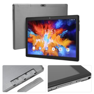 aqxreight Office Tablet HD IPS Gaming Tablet Dual Camera Quad Core 10.1 Inch 6000 MAh for Travel (Iron Gray)