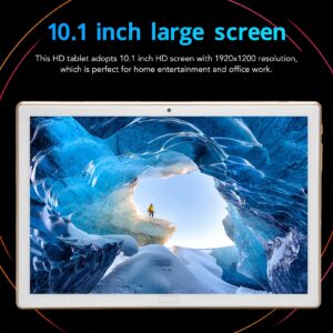 aqxreight HD Tablet, Dual Camera 10.1 Inch Tablet US Plug 100-240V 5G WiFi for Learning for Android 11.0 (Gold)