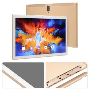 aqxreight HD Tablet, Dual Camera 10.1 Inch Tablet US Plug 100-240V 5G WiFi for Learning for Android 11.0 (Gold)