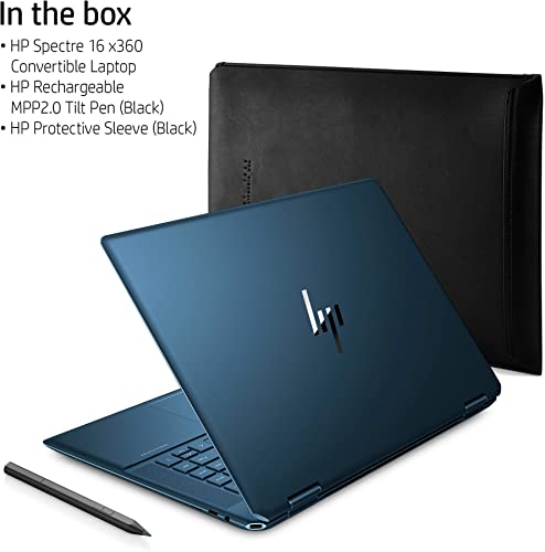 HP Spectre 2-in-1 Laptop 2022 | 16" 3K+ IPS Touchscreen | Intel EVO Platform | 12th Core i7-12700H Iris Xe Graphics | 16GB DDR4 512GB SSD | WiFi 6e Thunderbolt 4 Backlit Fingerprint & Pen | Win 10