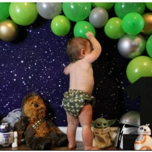 Yongqian Night Sky Star Outer Space Backdrops Universe Space Theme Starry Photography Backdrop Galaxy Stars 7x5ft Children Boy 1st Birthday Party Photo Background Newborn Banner Photo Studio Booth