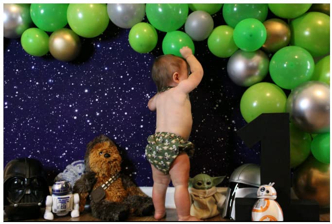 Yongqian Night Sky Star Outer Space Backdrops Universe Space Theme Starry Photography Backdrop Galaxy Stars 7x5ft Children Boy 1st Birthday Party Photo Background Newborn Banner Photo Studio Booth