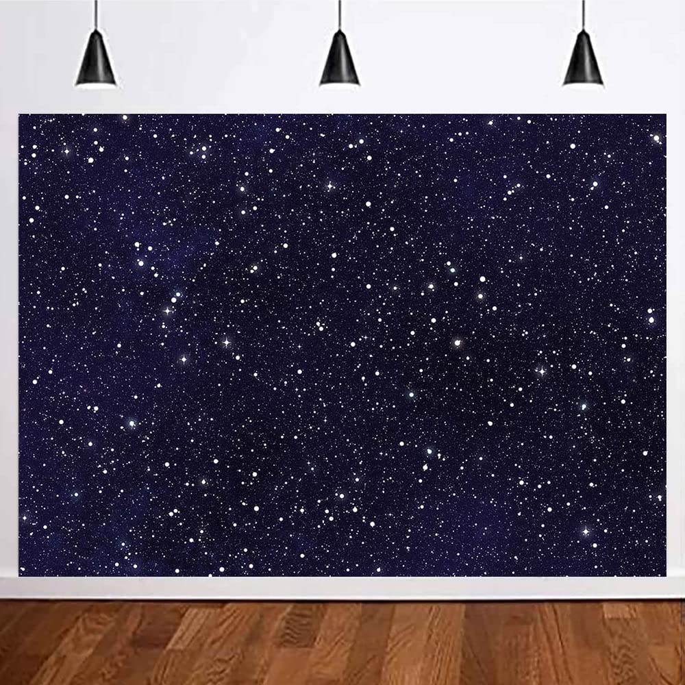 Yongqian Night Sky Star Outer Space Backdrops Universe Space Theme Starry Photography Backdrop Galaxy Stars 7x5ft Children Boy 1st Birthday Party Photo Background Newborn Banner Photo Studio Booth