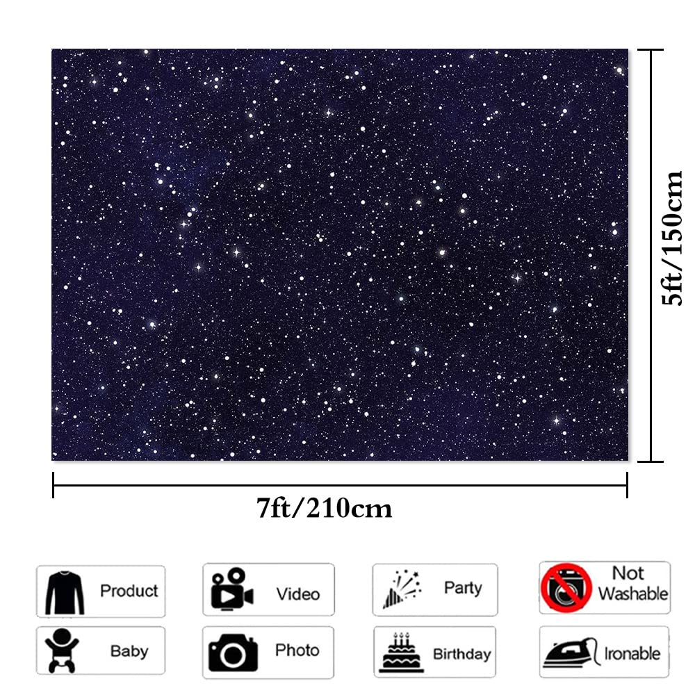 Yongqian Night Sky Star Outer Space Backdrops Universe Space Theme Starry Photography Backdrop Galaxy Stars 7x5ft Children Boy 1st Birthday Party Photo Background Newborn Banner Photo Studio Booth