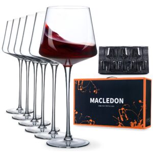 MACLETON Wine Glasses Set of 6,Hand Blown Red Wine Glasses Lead-Free Premium Crystal Clear Glass- Gifts for Wedding, Anniversary, Christmas- Great Gift Packaging