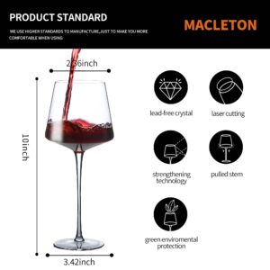 MACLETON Wine Glasses Set of 6,Hand Blown Red Wine Glasses Lead-Free Premium Crystal Clear Glass- Gifts for Wedding, Anniversary, Christmas- Great Gift Packaging