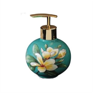 Soap Pump Dispenser Painted Ceramic Foam Soap Dispenser Creativity Flower Illustration Shampoo Bottle Home Bathroom Decoration Accessories Bottles Dispenser (Color : C-260ml-9x13cm)