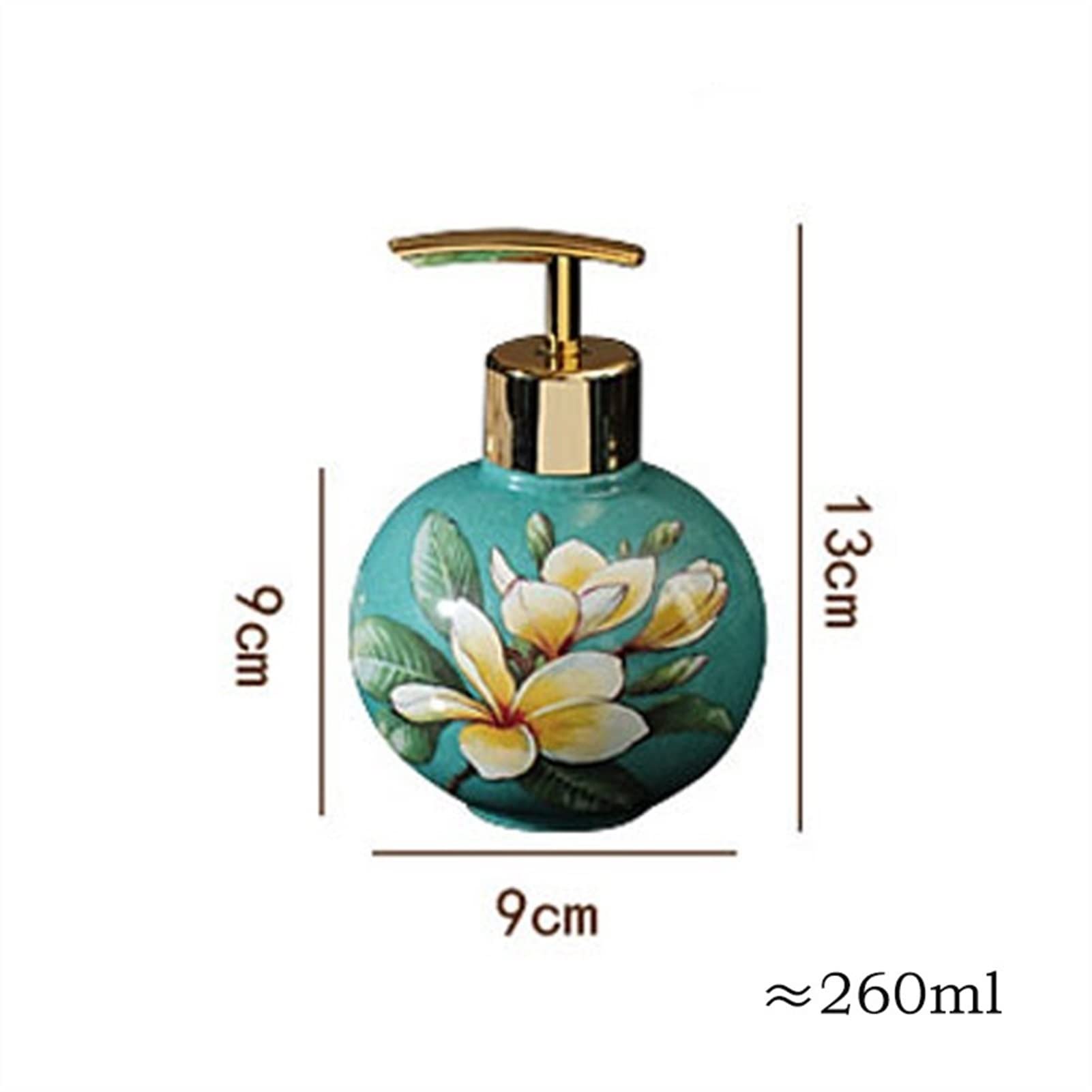 Soap Pump Dispenser Painted Ceramic Foam Soap Dispenser Creativity Flower Illustration Shampoo Bottle Home Bathroom Decoration Accessories Bottles Dispenser (Color : C-260ml-9x13cm)