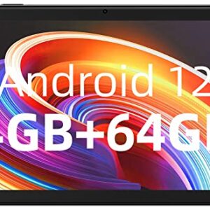 SGIN Tablet Android 12 Tablets 10.1 Inch Tablet with 4GB RAM 64GB ROM, 1.6 GHz Octa-core Processor, FHD 1280x800, 2MP + 5MP Dual Camera, Bluetooth 5.0, GPS, 6000mAh, 256GB Expansion, Black