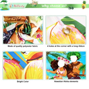 HiParty Hawaiian Luau Party Decorations Luau Couple Photo Door Banner Tiki Luau Photo Props for Beach Party Tiki Banner Background Photography for Tropical Themed Decoration