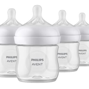 Philips Avent Natural Baby Bottle, 4oz, 4pk, SCY900/04 & Natural Response Baby Bottle Nipples Flow 4, 3M+, 4pk, SCY964/04 & Natural Response Baby Bottle Nipples Flow 5, 6M+, 4pk, SCY965/04