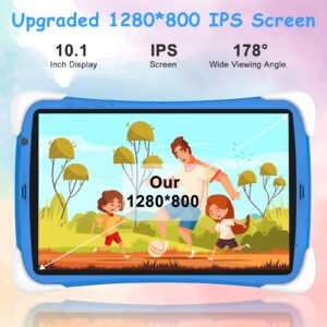 HOTTABLET Kids Tablet 10 inch, Android 12 Tablet for Kids, Parental Control Toddler Tablets, 32GB ROM 512GB Expand, Kids Apps Pre-Installed, Dual Camera, WiFi-6, Shockproof Kickstand Case