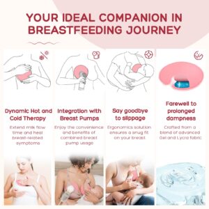 Luguiic Soft Gel Breast Therapy Pads for Breastfeeding & Pumping, Hot Cold Breast Ice Pack for Nursing Pain Relief, Engorgement, Mastitis,Nipple Pain,Breastfeeding Essentials for Nursing Mothers