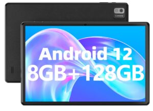 sgin 10 inches tablet, android 12 tablet, octa-core processor tablets with 8gb ram 128gb rom, fhd 1280 * 800, 6000mah, wifi bluetooth 5.0, gps, 5mp+8mp dual camera, tf card 256gb expansion(black)