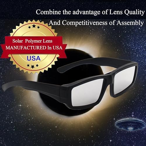 Solar Eclipse Glasses Approved 2024 in Durable Plastic Frame, NASA Approved and CE & ISO Certified (6 Pack Adult)