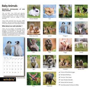 2024 Wall Calendar,Calendar 2024, July 2024 - December 2025, Wall Calendar Baby Animals, 12" x 24" Opened,Full Page Months Thick & Sturdy Paper for Gift Perfect Calendar Organizing & Planning