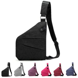 personal pocket bag for travel crossbody multi-pocket anti-thief travel bag premium personal pocket bag for men women (black,right handed)