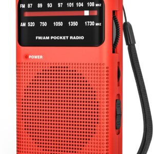 Goodes Portable Radio AM FM, Transistor Radio with Loud Speaker, Headphone Jack, 2AA Battery Operated Radio for Long Range Reception, Portable Radio for Indoor, Outdoor and Emergency Use