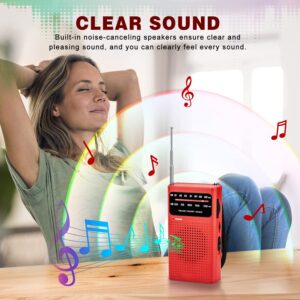 Goodes Portable Radio AM FM, Transistor Radio with Loud Speaker, Headphone Jack, 2AA Battery Operated Radio for Long Range Reception, Portable Radio for Indoor, Outdoor and Emergency Use