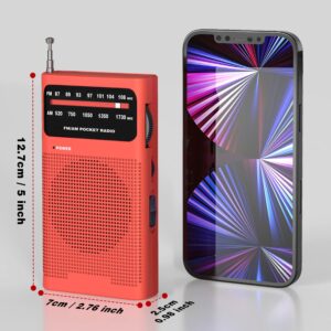 Goodes Portable Radio AM FM, Transistor Radio with Loud Speaker, Headphone Jack, 2AA Battery Operated Radio for Long Range Reception, Portable Radio for Indoor, Outdoor and Emergency Use