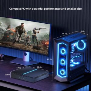 Kinupute Mini Gaming PC, Small Desktop Computer Core i9-12900F 2.4-5.1GHz, Windows 11 Pro, 32G DDR4| 1T NVME SSD, GeForce RTX3060 12G, HTPC, 2X HDMI2.1 & 2X DP 8K Outputs, USB3.2, BT 5.3/WiFi 6E