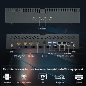 Kinupute Mini Gaming PC, Small Desktop Computer Core i9-12900F 2.4-5.1GHz, Windows 11 Pro, 32G DDR4| 1T NVME SSD, GeForce RTX3060 12G, HTPC, 2X HDMI2.1 & 2X DP 8K Outputs, USB3.2, BT 5.3/WiFi 6E