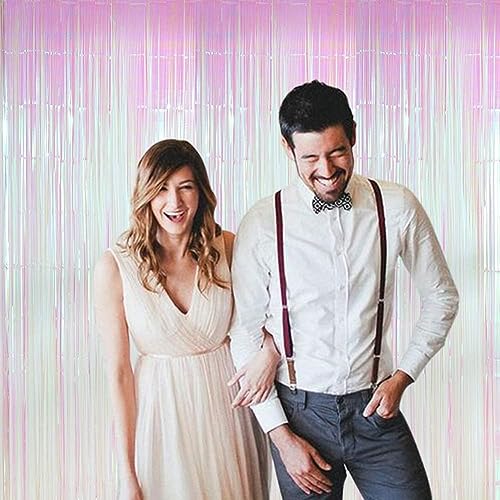 Twinkle Star 4 Pack Photo Booth Backdrop 3FT x 8FT Metallic Tinsel Foil Fringe Curtains Environmental Background for Birthday Wedding Party Christmas Decorations