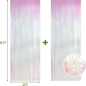 Twinkle Star 4 Pack Photo Booth Backdrop 3FT x 8FT Metallic Tinsel Foil Fringe Curtains Environmental Background for Birthday Wedding Party Christmas Decorations