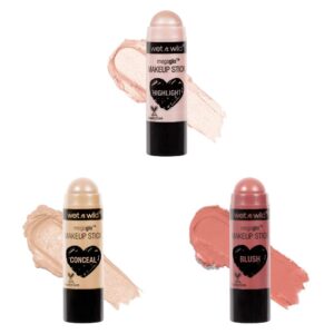 wet n wild megaglo conceal & contour highlighter stick, when the nude strike & megaglo conceal & contour stick & megaglo makeup stick conceal and contour blush pink floral majority