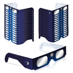 seic 50 pack solar eclipse glasses approved 2024, paper solar eclipse glasses ce and iso certified (30 pack)