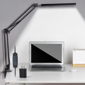 modern led desk lamp with adjustable brightness and color temperature, eye-caring, architect desk lamp for office, home, reading, drawing