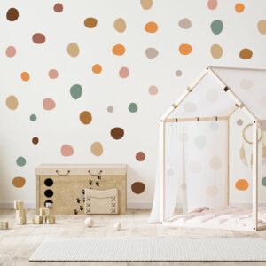 vgaruint irregular polka dots boho wall stickers - playroom wall decals, kids wall decal, nursery wall decals (wall deco dot)