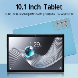 Pomya 10.1 Inch FHD Tablet, S30 Pro 1960x1080 Tablet with Dual Band WiFi for Android12, 8GB RAM 256GB ROM, 7000mAh Octa Core Calling Tablet with Dual Camera for Home Office