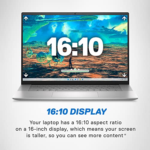 Dell Inspiron 16 5630 Laptop - Intel Core i7-1360P, 16-inch 16:10 FHD+ Display, 16GB LPDDR5 RAM, 1TB SSD, Intel Iris Xe Graphics, Windows 11 Pro, Services Included - Platinum Silver