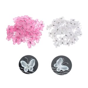 veemoon 50pcs butterfly craft gem stickers butterflies on wire gem decorative cake decorations cake toppers mesh butterfly nativity ornament decorative butterfly metal 3d accessories white
