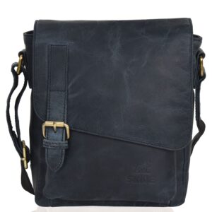 skide mens crossbody leather sling bag for men | shoulder sling travel bags for men | vintage sling bag (royal blue)