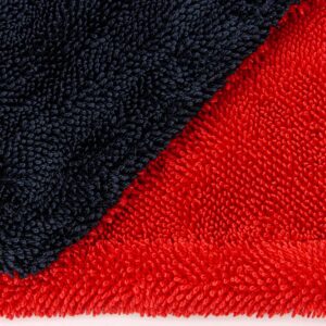 [Dreadnought Max] Triple Layer Microfiber Car Drying Towel | Twist Pile | 1400GSM | 1 Pack (30"x40", Red/Black)