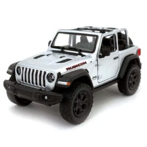 compatible with jeep 2018 wrangler rubicon silver open top convertible 1/34 scale diecast car
