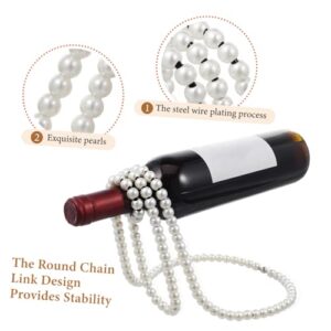 BESPORTBLE Wine Glass Necklace Holder Wine Stand Desktop Decoration Wine Display Rack Pearl Wine Rack Ornaments White Suspension Wine Rack Red Wine Hodler Wine Storage Rack