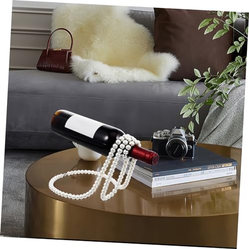 BESPORTBLE Wine Glass Necklace Holder Wine Stand Desktop Decoration Wine Display Rack Pearl Wine Rack Ornaments White Suspension Wine Rack Red Wine Hodler Wine Storage Rack