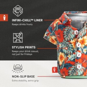 Puffin - The Aloha Shirt - Insulated 12 oz Can Cooler I Beer Bottle & Soda Can Insulator, Keep Drinks and Beverages Cold - Island Time