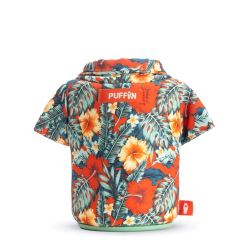 Puffin - The Aloha Shirt - Insulated 12 oz Can Cooler I Beer Bottle & Soda Can Insulator, Keep Drinks and Beverages Cold - Island Time