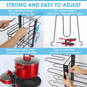 Under Sink Organization and Storage 3-Pack Bundle – 2 Two Tier Organizers and 1 Pan Organizer Rack – Organize your Kitchen, Cabinet and Under Sink Area