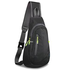 titecougo small sling bag lightweight crossbody bag for women men hiking backpack travel shoulder bag chest daypack for gym work outdoor sports black