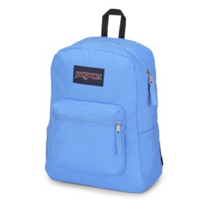 JanSport Cross Town Backpack, 17" x 12.5" x 6" - Simple Bag with 1 Main Compartment, Front Utility Pocket - Premium Class Accessories - Blue Neon