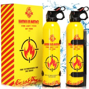 Houandg Water-Based Fire Extinguisher- 2 Pack Portable Solution for All Fire Types in Homes, Vehicles, Kitchens - Prevents Re-Ignition