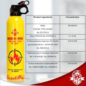 Houandg Water-Based Fire Extinguisher- 2 Pack Portable Solution for All Fire Types in Homes, Vehicles, Kitchens - Prevents Re-Ignition