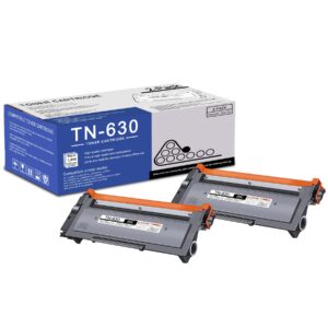2 pack tn630 tn-630 black toner cartridge compatible tn630 replacement for brother hl-l2300d l2305w l2315dw l2320d l2360dw mfc-l2680w l2685dw l2700dw l2705dw l2707dw l2740dw dcp-l2540dw l2520dw printe